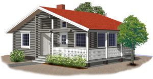 Hirsimökki 40 mallin rakennus 3D mallinnuksena