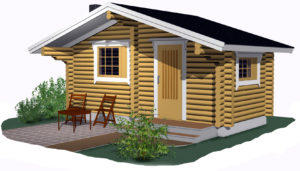 Rantasauna 15 mallin saunamökkirakennus 3D-mallinnettuna