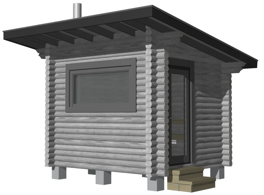 Pihasauna terassiton - 3D