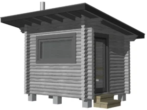 Pihasauna terassiton - 3D